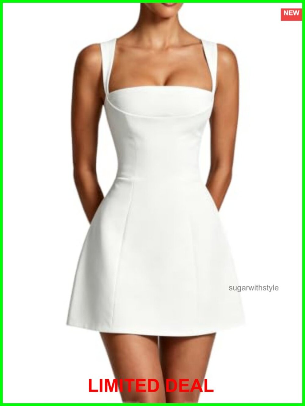 Square Neck Corset A-Line Mini Dress Sleeveless Backless Party